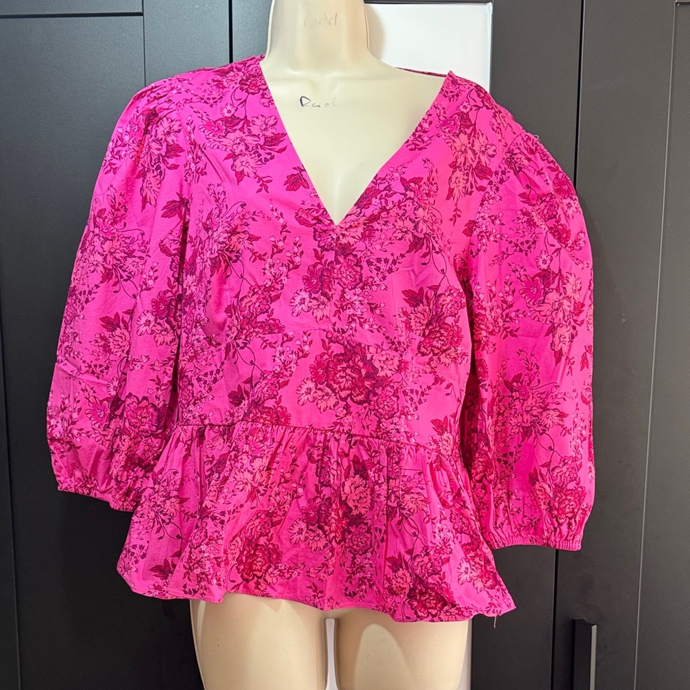 INC International Concepts Pink Floral Blouse